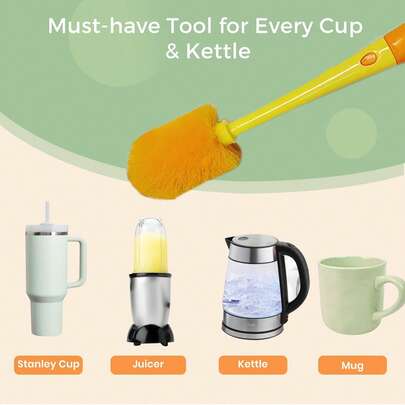 Cepillo en forma de zanahoria - Cepillo para botellas de leche - Cepillo de limpieza multifuncional de mango largo para el hogar - Cepillo de limpieza para botellas - Cepillo de limpieza