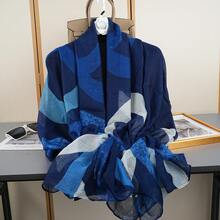 1pc Spring/Summer New Lightweight Chiffon Printed Scarf/Shawl, Sunscreen Long Scarf Suitable For Daily Use - Multicolor - View 12