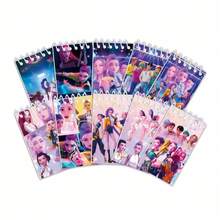 10pcs K-POP Cute Spiral Notebook, Portable Anime Notebook Kids Gift Stationery (Random Style) - Multicolor - View 6