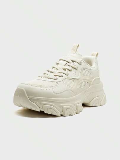  Zapatos XTEP Hi6 | Zapatos casuales para hombres, zapatillas deportivas de malla de verano con suela gruesa High6 de estilo chunky, zapatos deportivos ligeros, Blanco té/Marrón teca