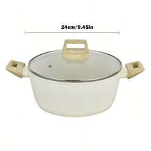 Juego de utensilios de cocina antiadherentes 3 en 1 - Juego de sartén y cacerola con revestimiento de granito compatible con inducción, que incluye sartén, cacerola, juego de cocina de aluminio duradero, sartén antiadherente, sartén de cocina a inducción antiadherente, herramientas de cocina prácticas que incluyen sartén, cacerola, sartén - Ver 4