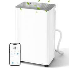 Manastin 10-Pint (DOE), Max 38 Pints/D Multi-Function Dehumidifier, 3600 Sq. Ft Coverage Area With App Remote Control, 24H-Timer/Drain Hose/Child Lock, For Bedroom/Office/Laundry Room - US B Type Plug(110-127V) - View 1