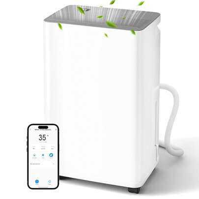  Manastin 10-Pint (DOE), Max 38 Pints/D Multi-Function Dehumidifier, 3600 Sq. Ft Coverage Area With App Remote Control, 24H-Timer/Drain Hose/Child Lock, For Bedroom/Office/Laundry Room