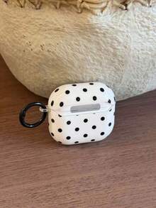 Minimalist Korean Style Black & White Polka Pro 3 Earphone, Compatible With 3rd Gen, Protective Cover Compatible With 2nd Gen New Model, Niche Heart Pendant, Anti-Drop Compatible With 4th Gen - Tai nghe Apple AirPods 1/2 - Xem 5