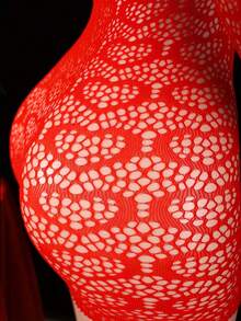 Sexy Spaghetti Strap Backless Tight-Fitting Mini Sleepwear, High Elasticity Alluring Lingerie - Red - View 5