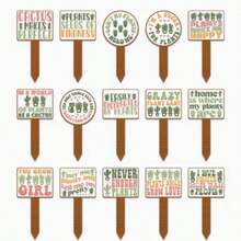 15个/套 木质植物标签，适用于种子盆、香草、花卉、蔬菜、工艺品和手工贴纸 - B - 查看 5