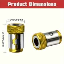 6件套通用磁性螺丝刀头，金属磁性螺丝，可拆卸六角螺丝刀，适用于电钻，1/4英寸/6.35毫米，适配螺丝刀头，加长钻头 - 6pcs - 查看 4