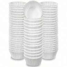 500个白色纸质蛋糕衬垫，纸质蛋糕盒，纸质玛芬杯，纸质蛋糕包装纸，适用于婚礼、甜点、派对等场合。 - 白色 - 查看 1