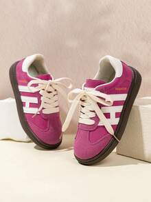 Children's Shoes, New Spring/Autumn Red Board Shoes For Girls, Sports Training Shoes For Boys, Casual Shoes For Older Kids, Random Sole Color Delivery - Hot Pink - View 3