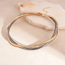 1pc Fashionable Minimalist Woven Snake Bone Chain Necklace For Women - Make a Collar - View 2