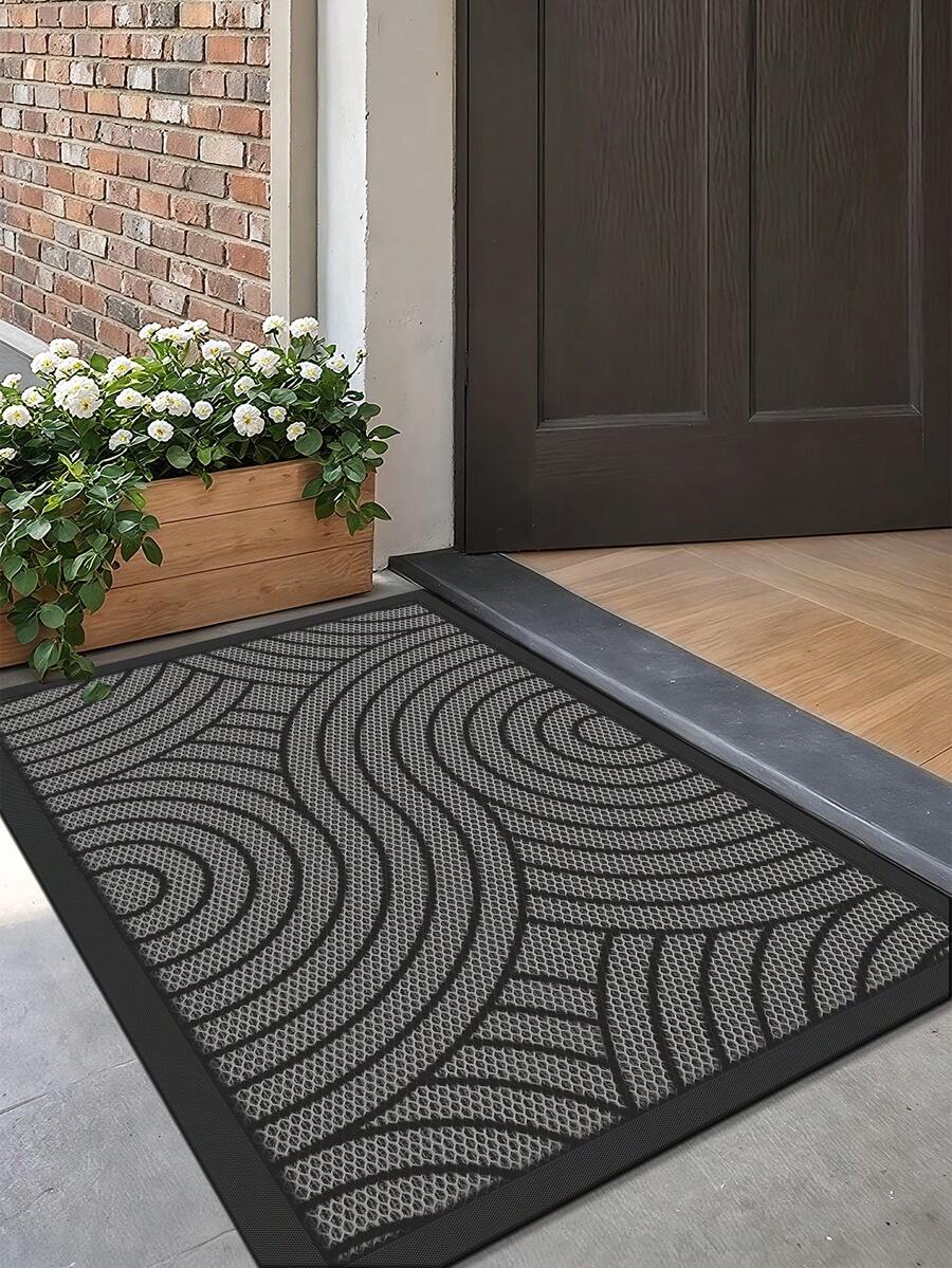 DAJIANG 1pc Thick PVC Rubber Non-Slip Doormat, Waterproof & Durable, Suitable For Indoor & Outdoor, Easy To Hand Wash & Clean, Applicable For Home And Commercial Spaces, Multiple Sizes Available