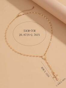 1pc Fashionable Elegant Virgin Mary Embossed Y-Shape Long Necklace, Vintage Religious Cross Pendant Sweater Chain For Women, Suitable For Daily Wear And Gatherings - Bạc - Xem 5
