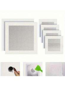 1/5片装石膏板修补铝合金补片，玻璃纤维网覆盖镀锌板，石膏板孔洞填充金属补片，带自粘网状延伸片 - 方形 - 查看 3