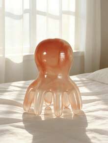 1 pieza Peine de masaje de pulpo de 8 púas, con dientes lisos y redondeados en amarillo, verde y naranja, masaje suave para aliviar el cuero cabelludo, portátil para usar en casa, viajes y regalos - Peine de pulpo - Ver 13