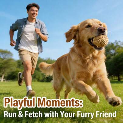 狗狗训练球套装，狗狗训练球，快乐狗狗捡球球，耐用剑麻绳材质，趣味宠物狗互动玩具，狗狗球类玩具，帮助清洁牙齿，推荐宠物狗用品