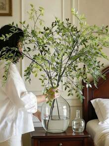 1/2 根人造树枝，高挑的植物枝干，适用于婚礼、花园、办公室、家居装饰，绿叶枝条适合室内花瓶、高花瓶、户外花园、婚礼、派对、餐桌摆饰。 - 彩色 - 查看 1