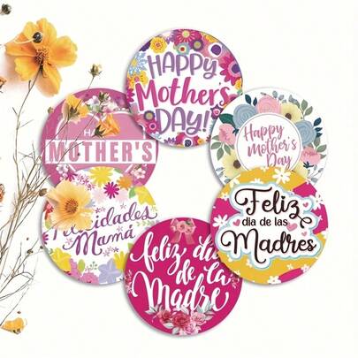 Bộ 6/60 đế lót ly tròn in 2D chủ đề Ngày của Mẹ, chất liệu PET, thích hợp trang trí bàn ăn ngoài trời, trong bếp, phòng khách, các buổi họp mặt gia đình, quà tặng cho bạn bè và người thân, lý tưởng cho Ngày Valentine, đám cưới, Ngày của Mẹ, tiệc sinh nhật, phụ kiện trang trí nhà cửa, món quà tuyệt vời nhất dành cho bạn bè.