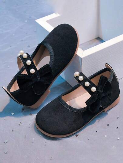 1 đôi giày bệt Mary Jane kiểu dáng mới thời trang cho bé gái, giày da nhỏ chống trượt, bền bỉ, phù hợp cho mọi mùa.