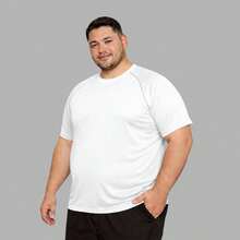 Kit Of 3 Dry Fit T-Shirts Plus Size G1-G3-Extra Size Plain Red-Royal Blue Men's  Contrast Colors Short Sleeve - Casual - Training - Gym - Sports - Exercise - Running - Party - 灰色 - 查看 4