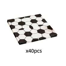 20/40/60pcs Football Themed Party Napkins, Football Pattern Paper Napkins. Disposable Party Napkins. Restaurant Napkins, Party Supplies, Tabletop Decor. Holiday Decorations, Party Decorations - Black and White - View 8