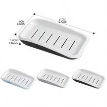 Bathroom 7-Piece Set: Luxury Silicone Toilet Brush, Slipper Rack, Towel Rack, Soap Dish, Triangle Organizer, Rectangular Shelf. One-Stop Solution, No Drilling Required, Fits 90% Households. Large Capacity, Rust-Resistant ABS Material, Durable For Humid Bathroom Environment. - A10-gray - View 2