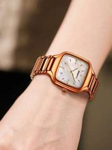REBIRTH 1 pieza Reloj de pulsera cuadrado retro casual de cuarzo para mujer, adecuado para uso diario - Unitalla - Ver 9