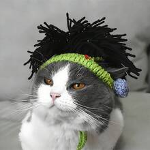 1 Mũ dễ thương cho mèo/chó cưng, Mũ đội đầu vui nhộn, Đồ dùng cho mèo, Chó nhỏ, Quần áo cho mèo, Mũ đội đầu mềm mại cho thú cưng nhỏ, Thích hợp cho mèo và chó con, Đồ dùng cho chó con - màu đen - Xem 4