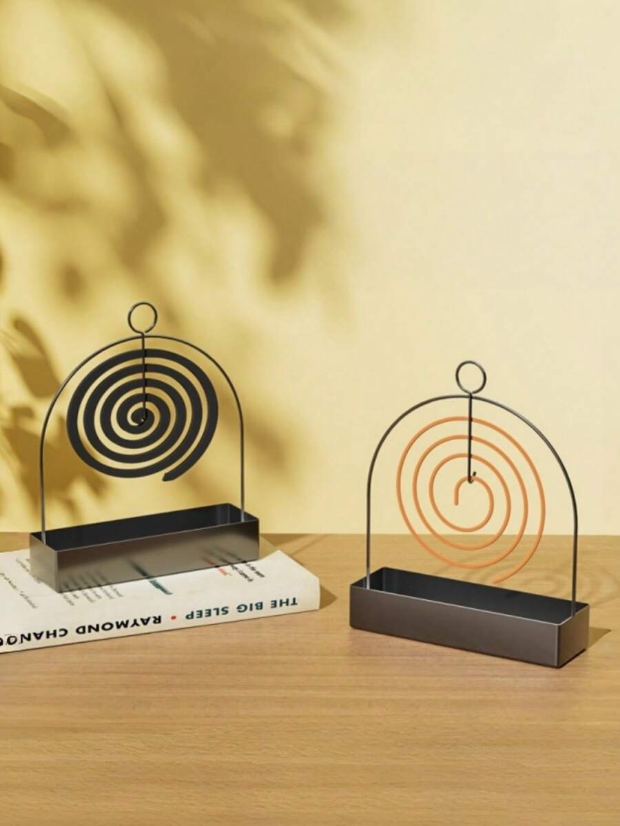 2pcs/4pcs Mosquito Coil Holder, Mosquito Coil Stand, Metal Material, Suitable For Hanging Or Incense, Suitable For Decorating Living Room/Bedroom And Outdoor Camping - Multicolor - View 1
