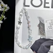 1条夏季INS风银色海星串珠手机挂绳，多功能相机背带吊坠 - 彩色 - 查看 6