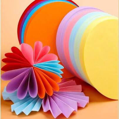 100 piezas de cartón redondo de alta calidad y colores vibrantes, adecuado para proyectos artísticos, origami, arte de garabatos, origami decorativo, manualidades DIY, decoraciones hechas a mano y actividades creativas, así como para garabatear y pintar. Herramientas y suministros de manualidades | Arte de papel | Papel de arte