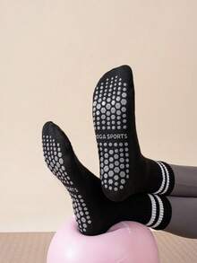 1/3/5 Pairs Women Yoga Socks, Professional Fitness Pilates Non-Slip Knee-High Socks, Suitable For Pairing With Leggings, Non-Slip Yoga Socks, Non-Slip Socks, Applicable For All Seasons Spring, Summer, Autumn, Winter, Gift For Friends, Girlfriends, Mothers On Valentine's Day - Multicolor - View 2
