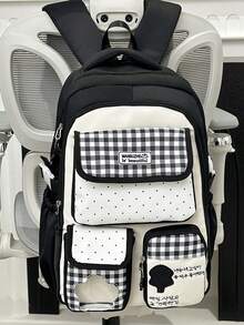 1 chiếc balo Dopamine Sweet Girl chất lượng cao, viền ren tinh tế, kiểu dáng học sinh Nhật Bản, dung tích lớn, thiết kế hai ngăn nhiều túi phối màu, kèm túi đựng phụ kiện, phù hợp cho đi học, du lịch, mua sắm, đựng tượng nhỏ, dùng hàng ngày. - Nhiều màu - Xem 18