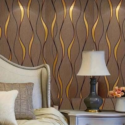 ورق حائط ثلاثي الأبعاد بنمط الموجة المائية، مقاوم للماء، سهل التركيب، قابل للإزالة، مقاوم للبقع، مناسب لتجديد أثاث غرفة النوم وغرفة المعيشة