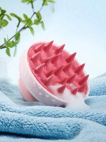 1 pièce Brosse de massage du cuir chevelu en silicone doux, convient aux cheveux bouclés/lisses et à tous les types de cheveux, masseur de tête de douche manuel. Applicable pour le séchage, la coiffure et le shampooing. Portable et facile à nettoyer, durable pour une utilisation à la maison, en voyage, à l'école et au salon - Multicolore - Voir 1
