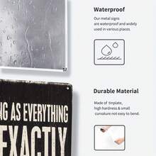 1 Funny And Sarcastic Metal Wall Sign, "As Long As Everything Is As I Wish, I Am Completely Flexible" - 8x12inch Vintage Wall Decoration, Suitable For Kitchen, Cafe, Bar Decor - No Electricity Required, Perfect Gift For Father's Day, Independence Day, And St. Patrick's Day, Metal Wall Decoration - 一件 - 查看 6