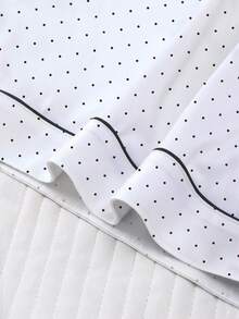 2 pièces/Ensemble Pyjama pour femmes, Imprimé à pois, Vêtements de détente pour femmes, Tenue de vacances printemps/été, Ensemble Top à manches courtes et short - Blanc - Voir 6