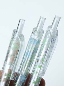 Bộ 6 bút bi gel rút - 0.5mm, mực đen khô nhanh, họa tiết hoa, thiết kế hình trái tim thời trang, thiết kế cầm nắm tiện dụng, hoàn hảo cho việc hỏi đáp, học tập và thi cử | Lựa chọn hoàn hảo cho Ngày Valentine, mùa tựu trường và sử dụng văn phòng. - Nhiều màu - Xem 5