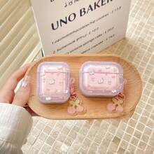 Gradient Flower Bow Cat Design Protective Case, Suitable Compatible With Apple , Anti-Scratch And Drop Protection - Clear - View 2