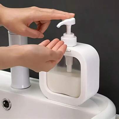 2pcs Transparent Plastic Pump Dispenser Bottles, Refillable, Suitable For Hand Wash, Shampoo, Body Wash, Travel Lotion