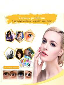 1对可重复使用的凝胶冰袋，冷热疗法眼垫，放松眼部 - 多色 - 查看 4