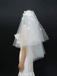 1pc Chiffon Butterfly Party Headpiece, Single Party Headband, Suitable For Photography, Makeup, Bridal Wedding, All Seasons - Multicolor - View 2