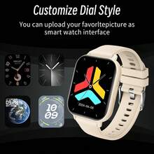 1.83英寸大屏智能手表，男女通用，具备消息和来电提醒、简易音乐控制、运动模式、日常必备功能、可自定义设置、轻松扫描连接、天气推送和提醒设置等功能。 - 查看 5