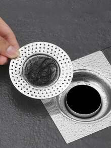 Stainless Steel Simple Silver Sink Drain Filter, Bathroom Shower Hair Catcher, Home Bathroom Accessory - Multicolor - View 5