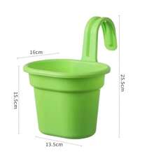 1/3pcs Colorful Hanging Flower Pots, With Sturdy Detachable Hooks, Thick PP Material, Suitable For Railings, Fences, Balconies, Yards, Gardens And Indoor Decor, Outdoor Plant Pots - Hanging Flower Pots - View 9