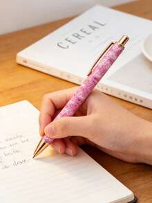 8pcs Cute Girly Neutral Ballpoint Pen Set, Pressing Design, Refined Women's Ballpoint Pens, Minimalist Printed Ballpoint Pens, Suitable For Journaling And Gifts, Beautiful Pen Gifts, Office & School Diary Pens, Wedding, Valentine's Day, Thanksgiving, Graduation Gifts - Girl's Heart - View 7