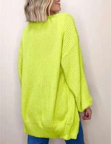Women Cardigans - Màu xanh chanh - Xem 4