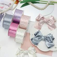 Shiny Polka Dot Ribbon, DIY Hair Accessories Bow Satin Ribbon, Flower Gift Packaging Decorative Fabric Tape - Ideas Series - View 3