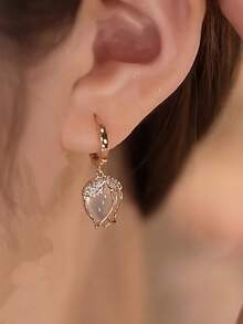 1 Pair Creative Faux Opal Tulip Shaped Earrings, Cute Earrings Suitable For Girls, Fashion Lovers, Weddings And Halloween - Multicolor - View 4