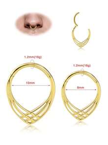 1 件装铰链式鼻环 20G 18G 16G 耳环 耳骨 鼻中隔 耳软骨环 女士身体穿孔唇环耳环。情人节礼物，妈妈礼物。 - 網狀水滴鼻環 - 查看 4