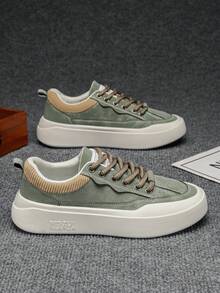 2026 New Fashion Versatile Men's Thick Sole Casual Sneakers, Low-Top Shoes - Green - View 8